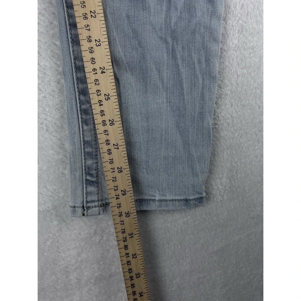 Seven 7‎ Jeans Womens Blue Tummyless High Rise Skinny Distressed Jeans Size 14